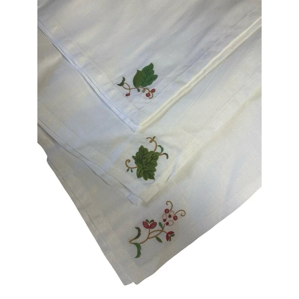 RARE Martha Stewart PROTOTYPES x3 Napkins Leaf Embroidery 2008 Spring Launch